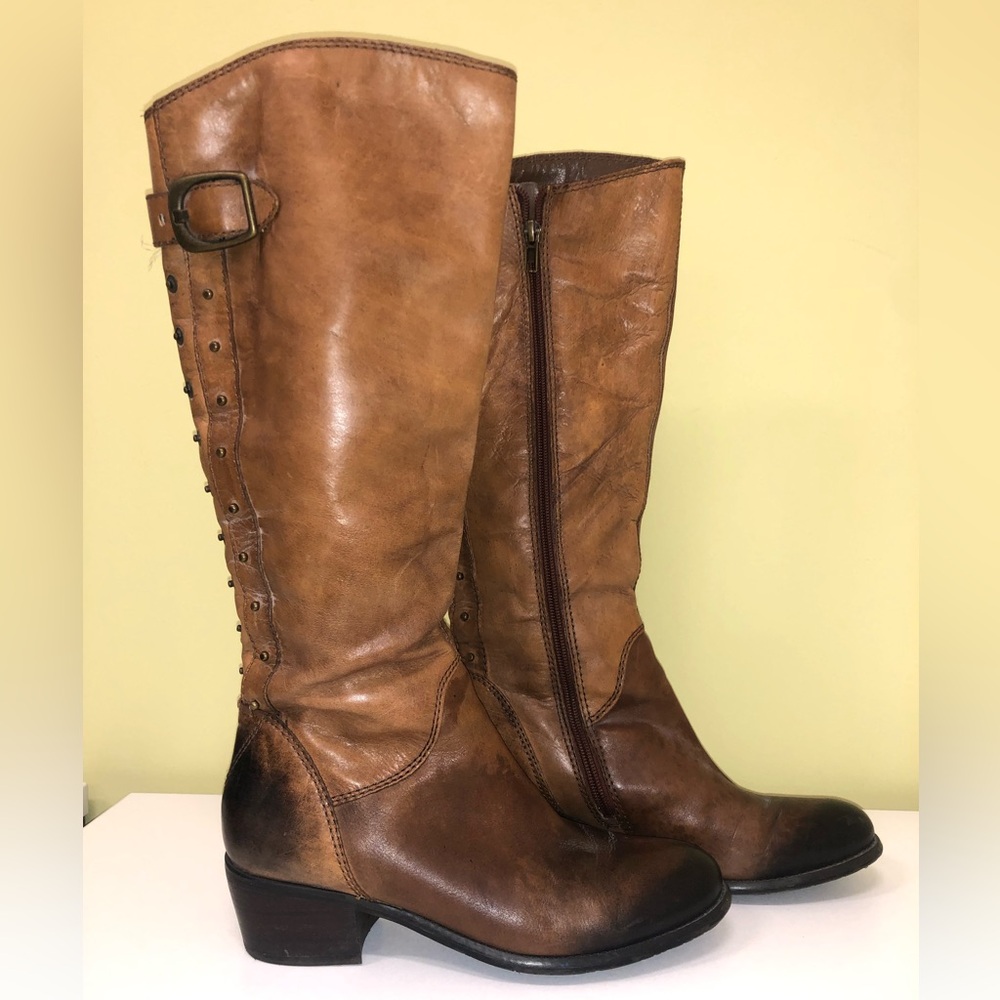 Arturo Chiang Studded Leather Riding Boots Size 7.5